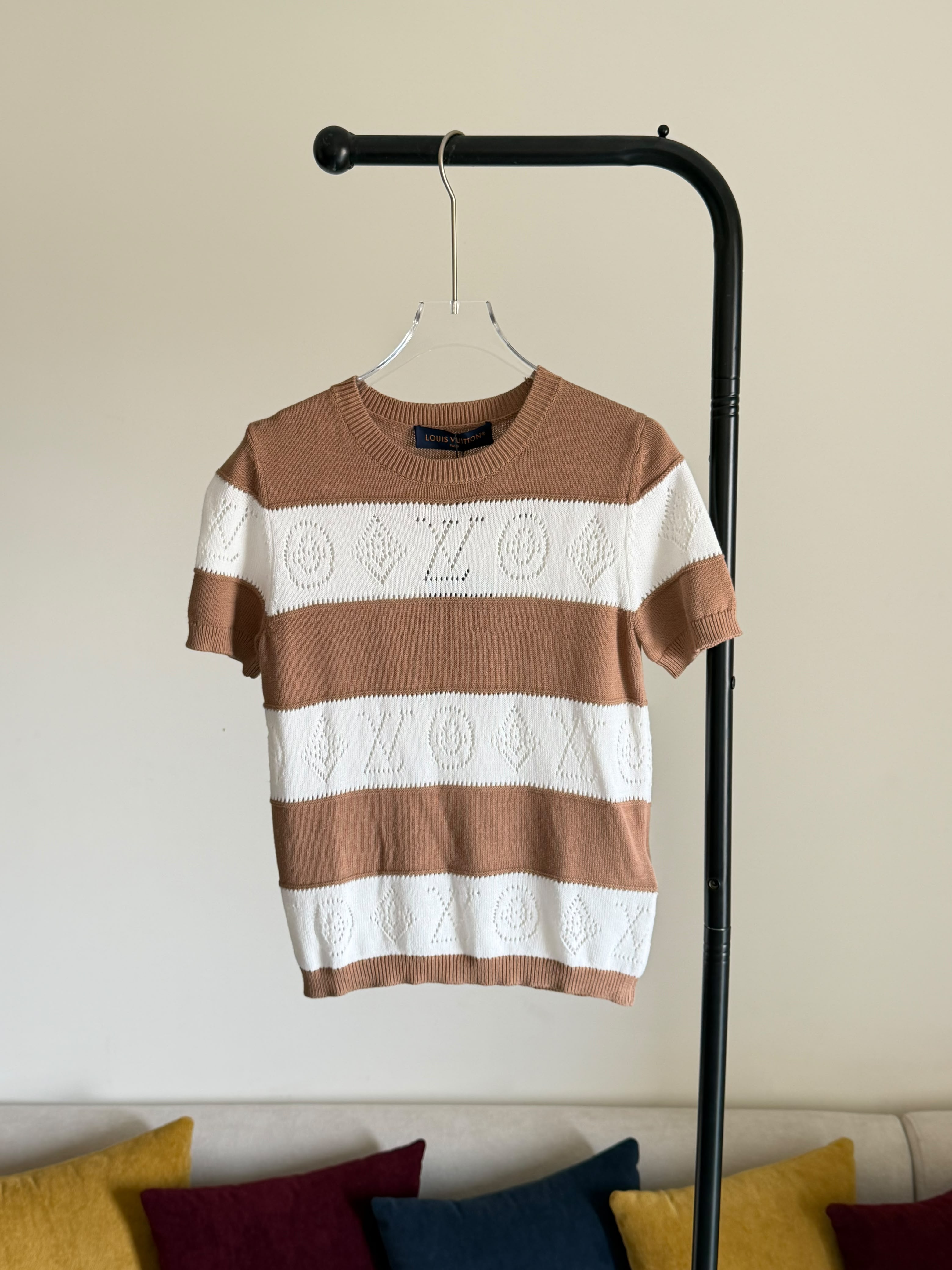 Louis Vuitton Openwork Striped Knit Top