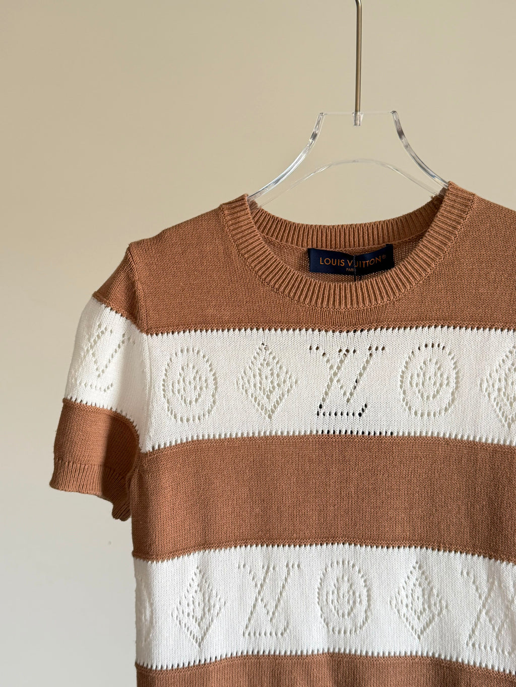 Louis Vuitton Openwork Striped Knit Top