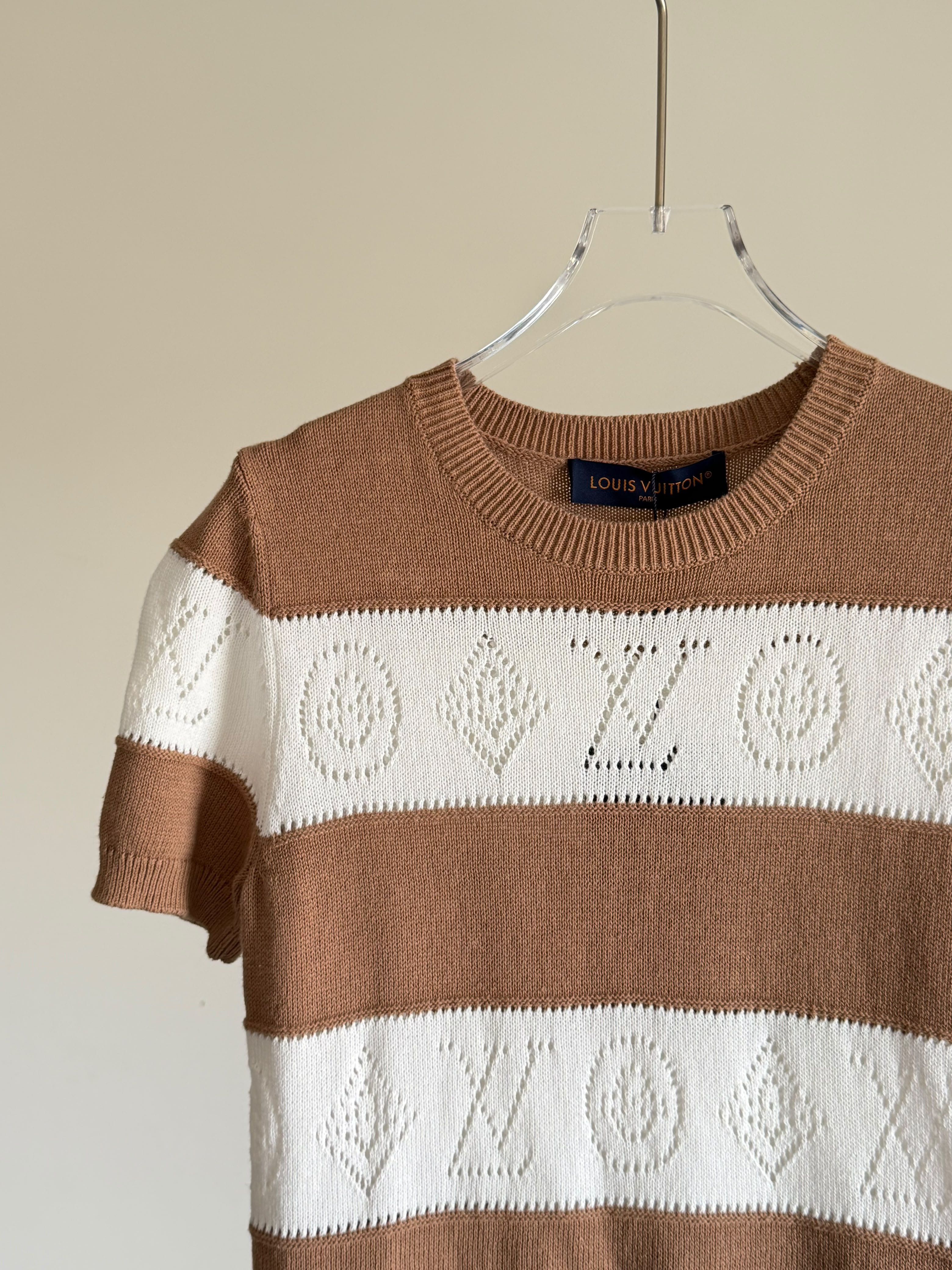 Louis Vuitton Openwork Striped Knit Top