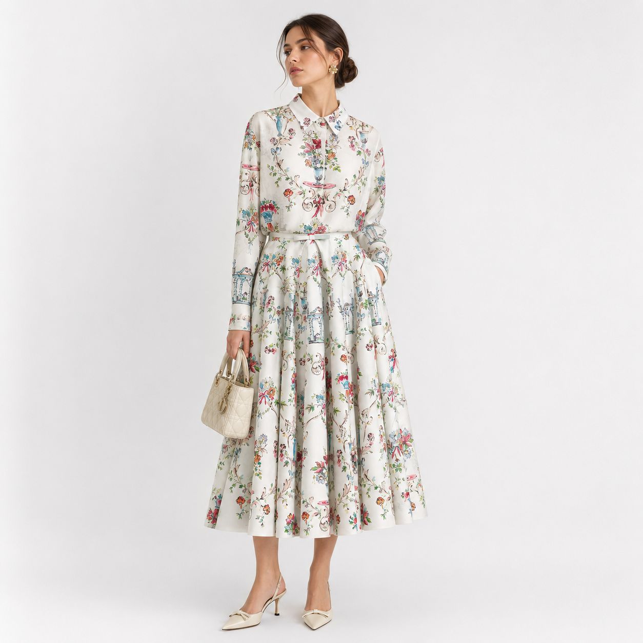 Dior Dioriviera Tied Cropped Blouse & Skirt