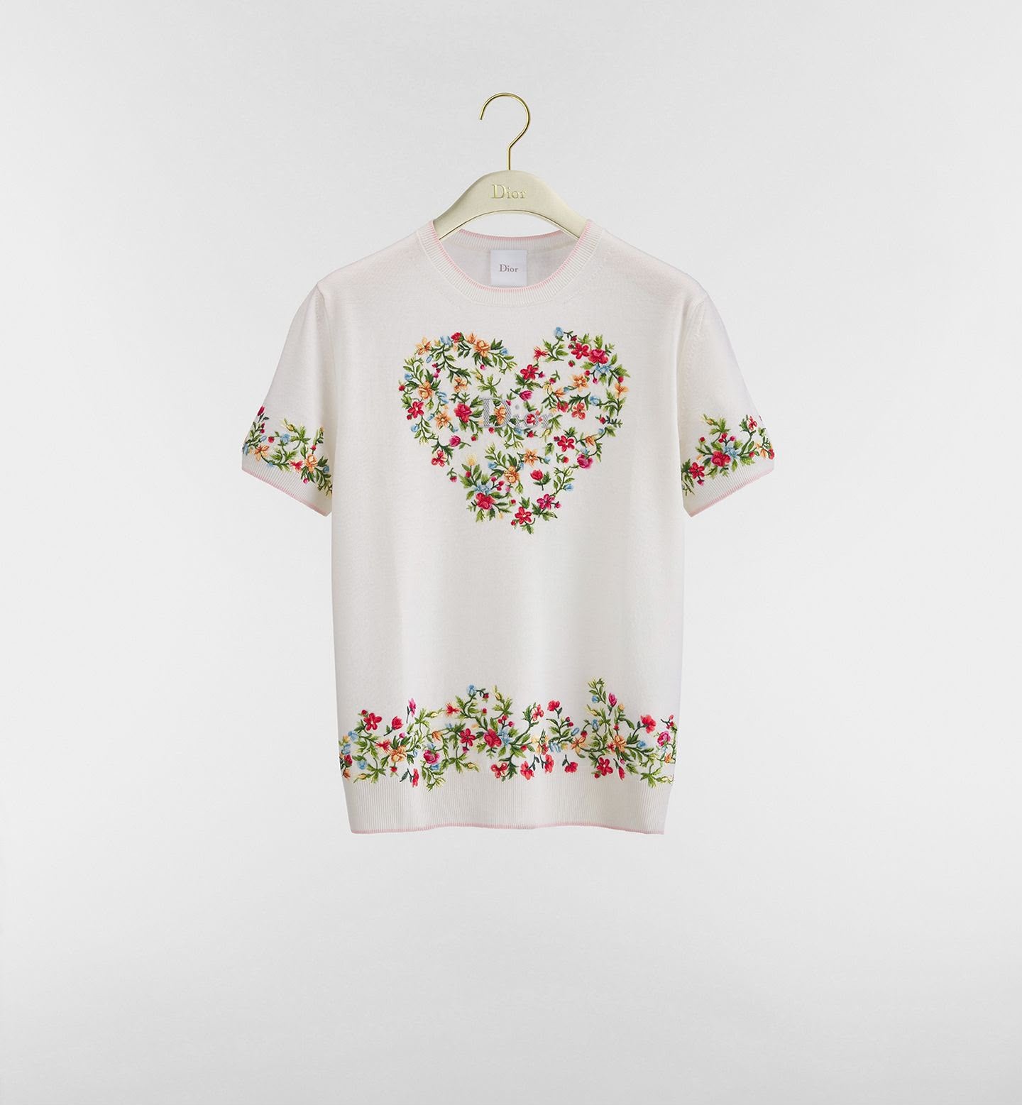 Dior Dioramour Short-Sleeved Embroidered Sweater
