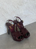 SAINT LAURENT Neutral Tribute 135 Platform Sandals