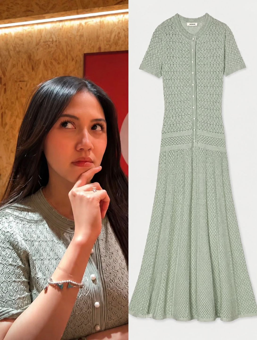 SANDRO Knit Maxi Dress