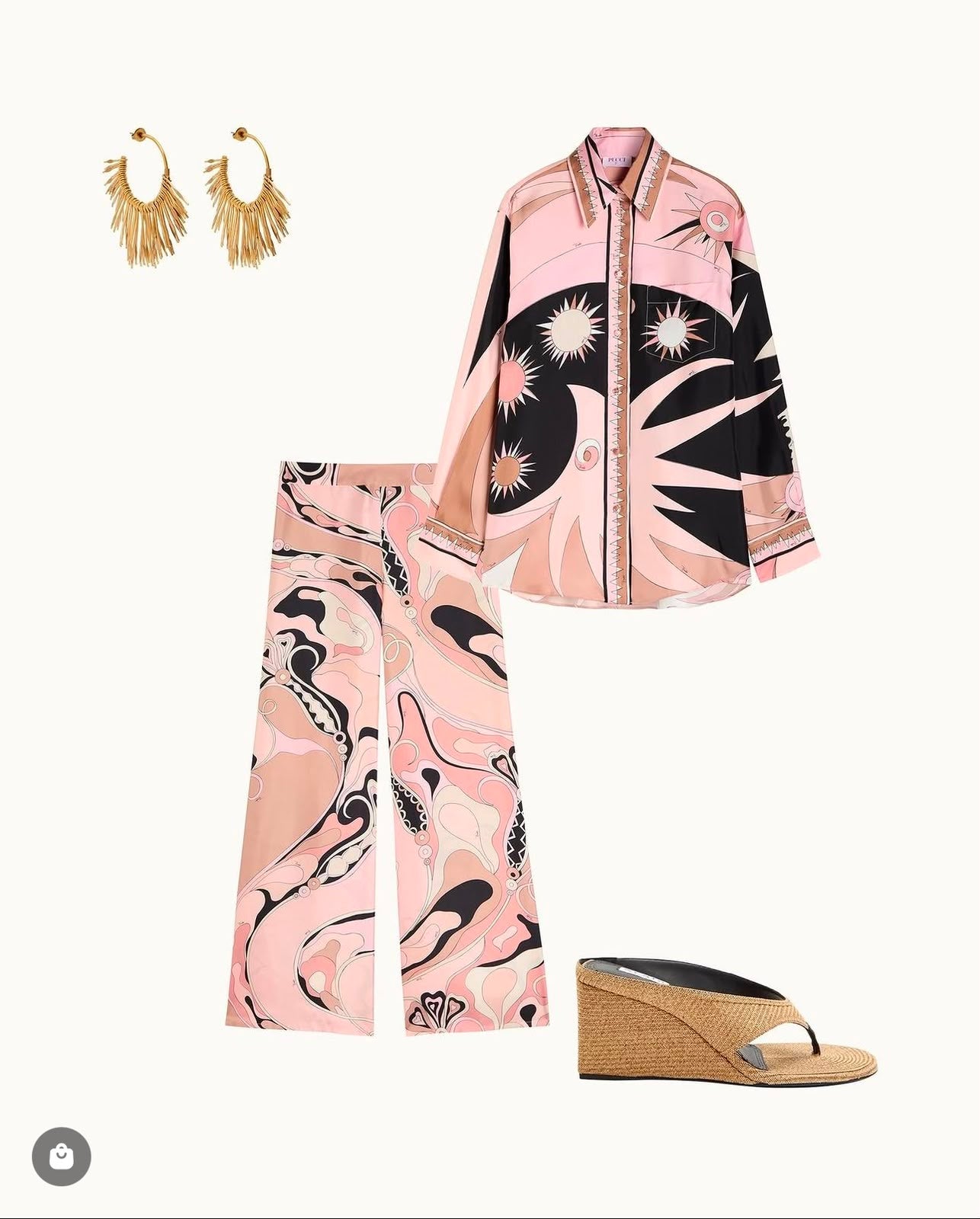 Pucci Neutral Stella-print Set in Silk