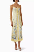 Self-Portrait Yellow Open-back Dress