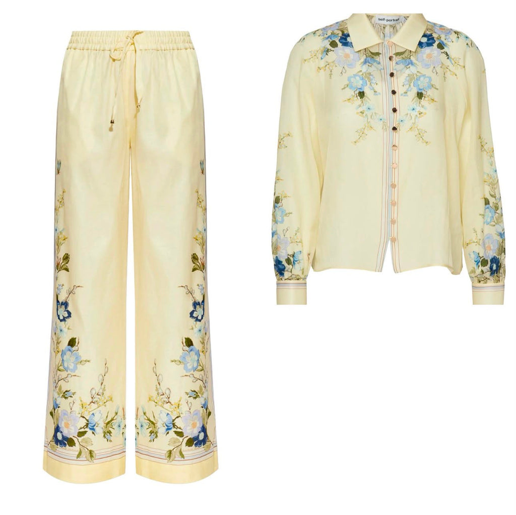 Self-Portrait Yellow Floral-print Set