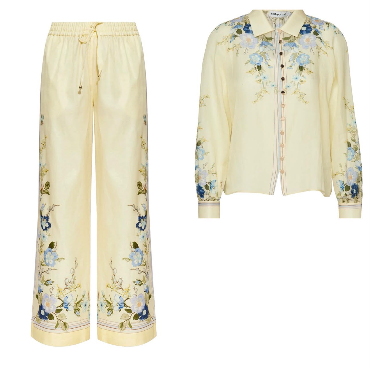 Self-Portrait Yellow Floral-print Set