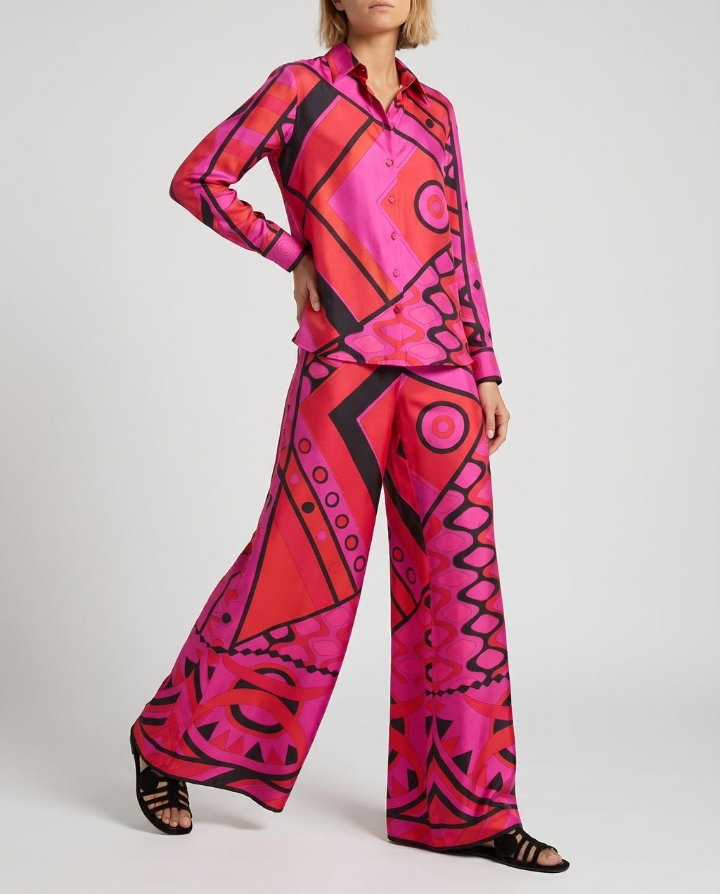 PUCCI Vivara-print Silk Set | Pink |