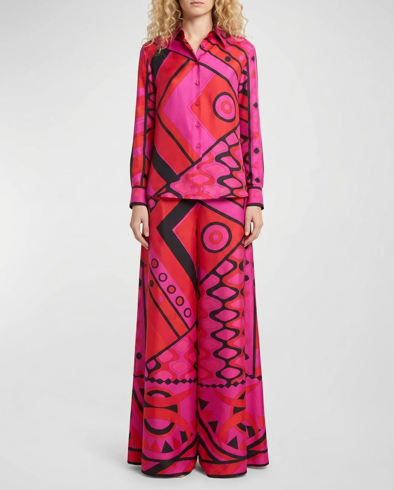 PUCCI Vivara-print Silk Set | Pink |