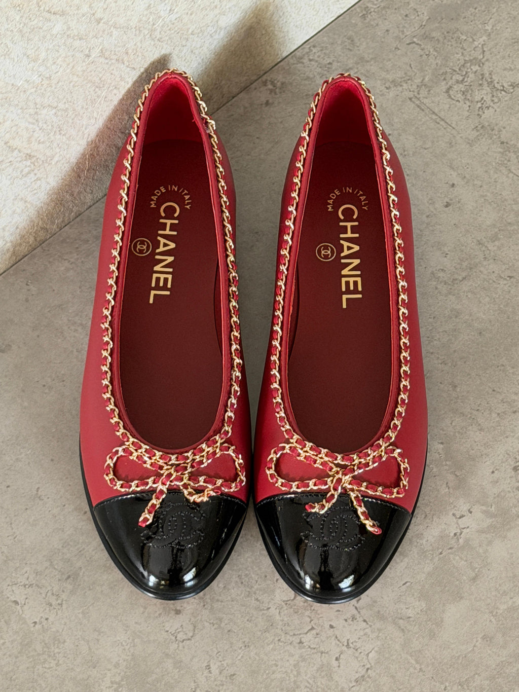 Chanel Ballerinas in Lambskin and Varnished Calfskin