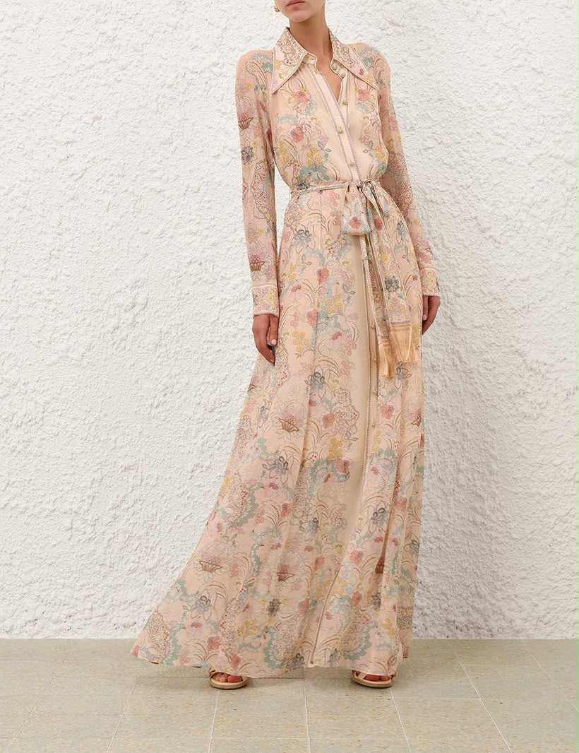Zimmermann Multi Floral Rebellion Maxi Shirt Dress