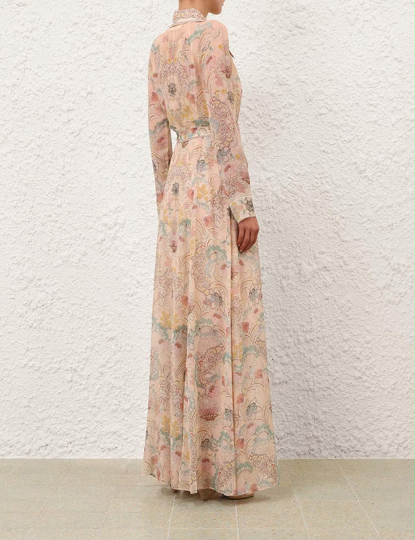 Zimmermann Multi Floral Rebellion Maxi Shirt Dress