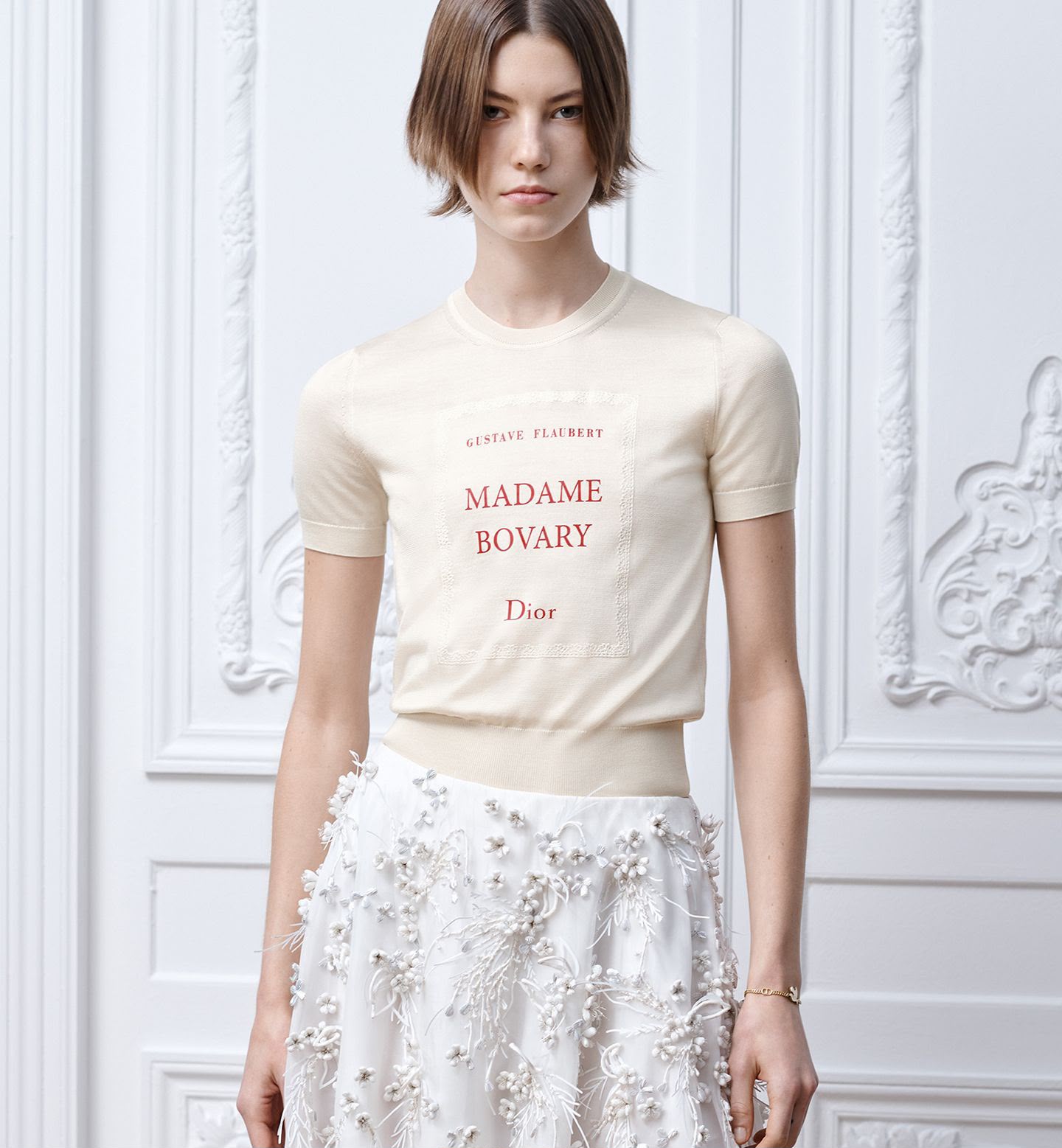 Dior Book Cover Short-Sleeved Fitted Sweater