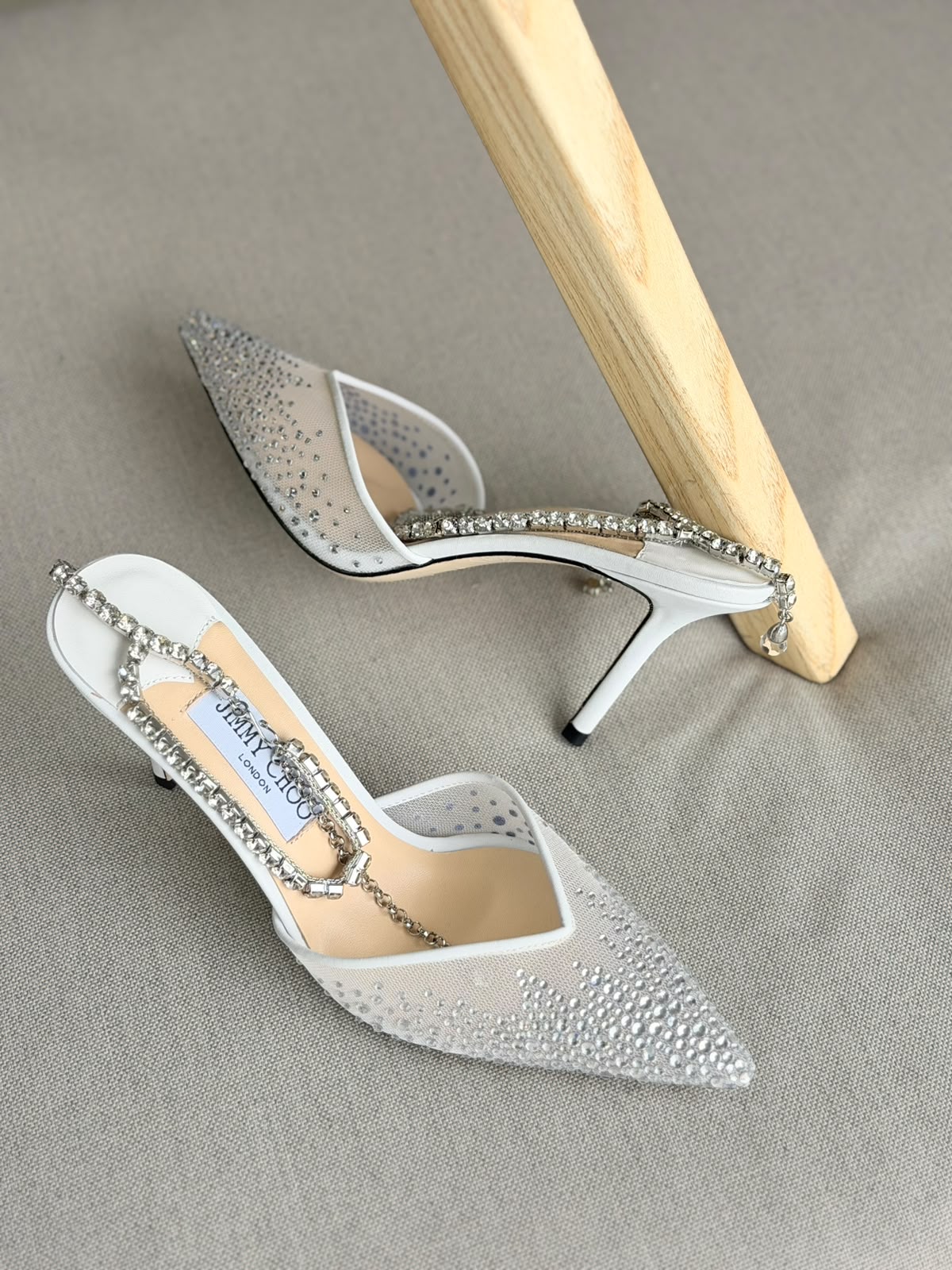 Jimmy Choo Saeda Crystal Mesh Pump