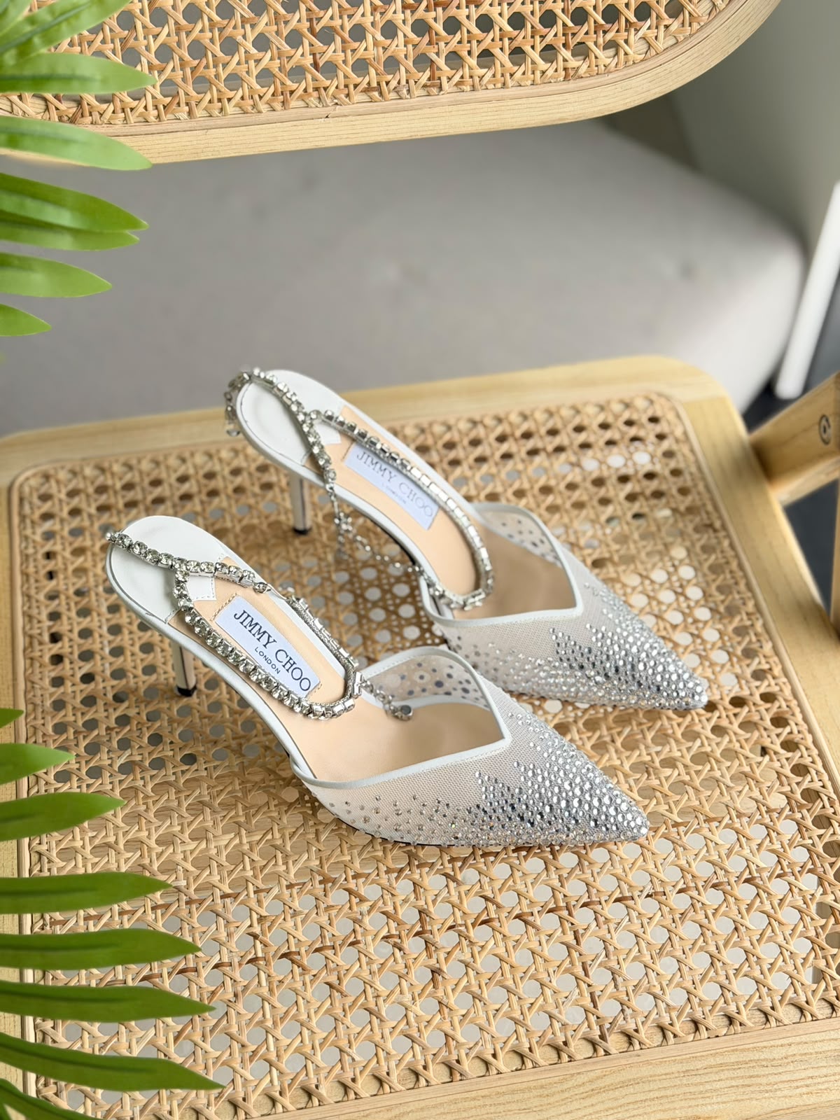 Jimmy Choo Saeda Crystal Mesh Pump