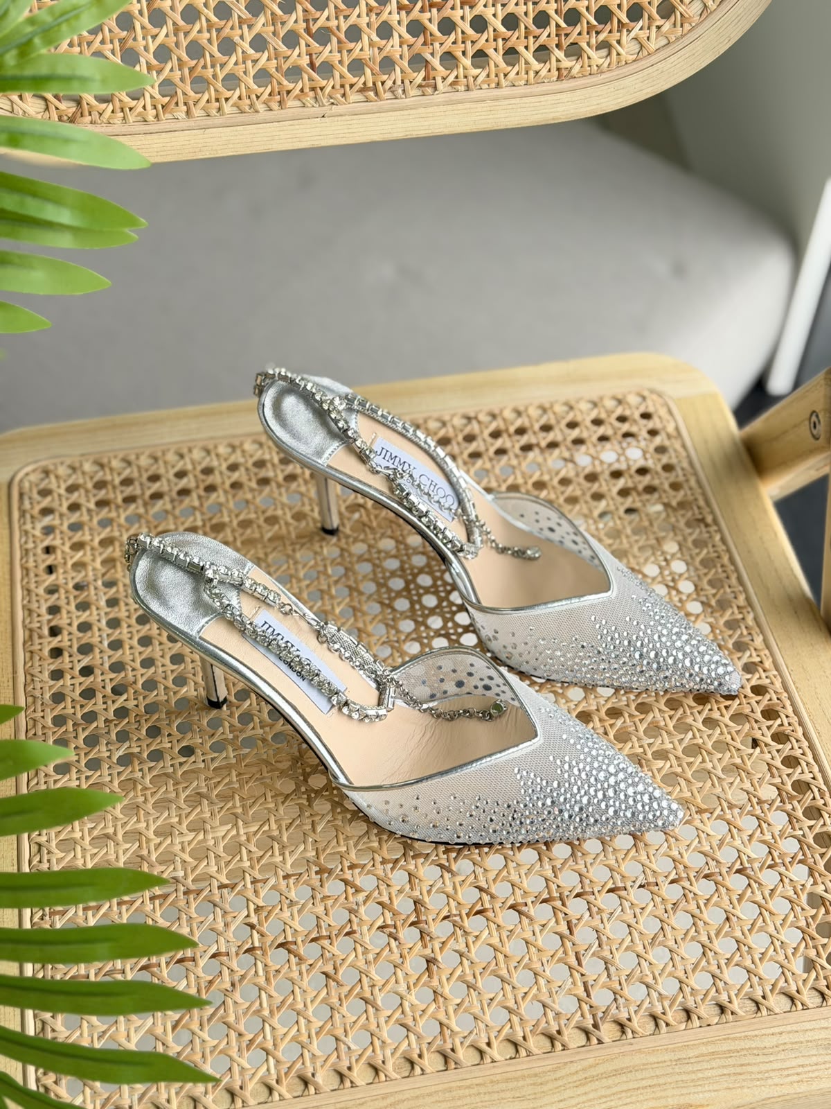 Jimmy Choo Saeda Crystal Mesh Pump
