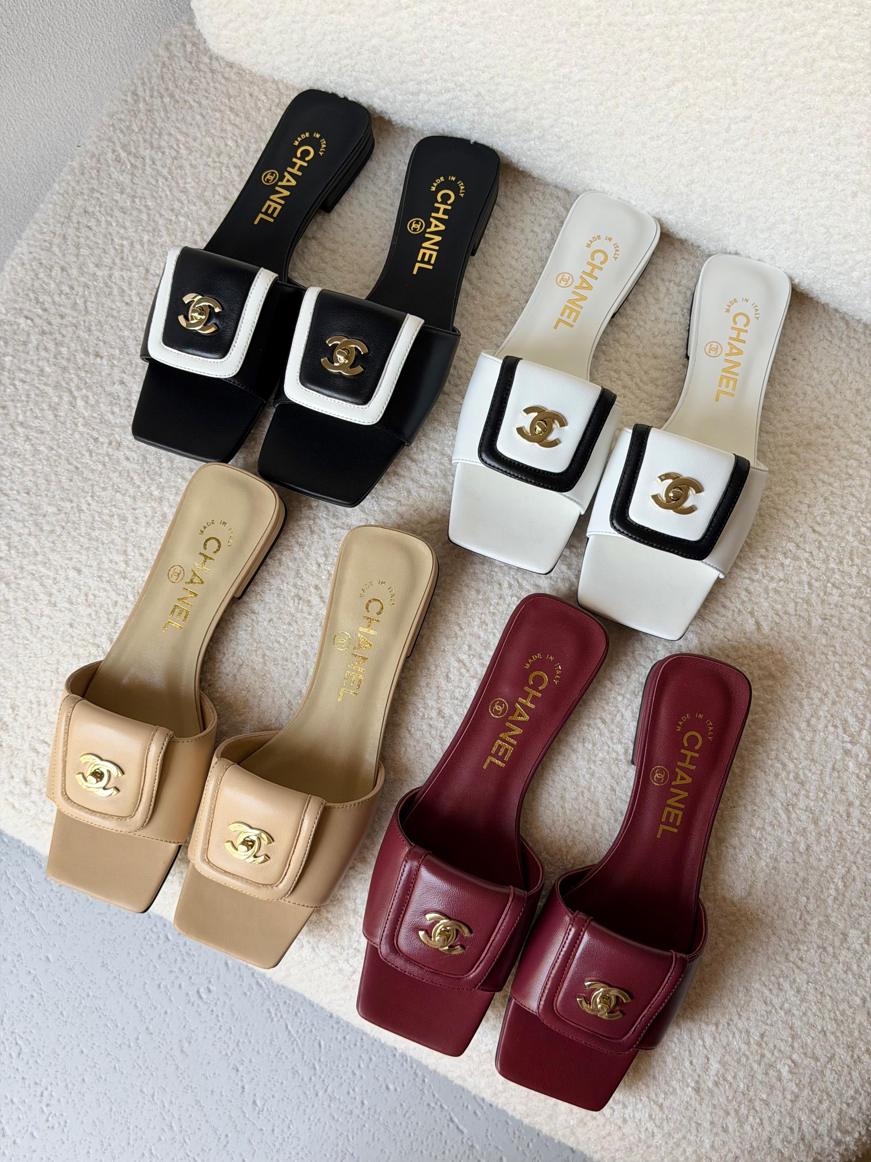 Chanel Turn-Lock Flat Slides
