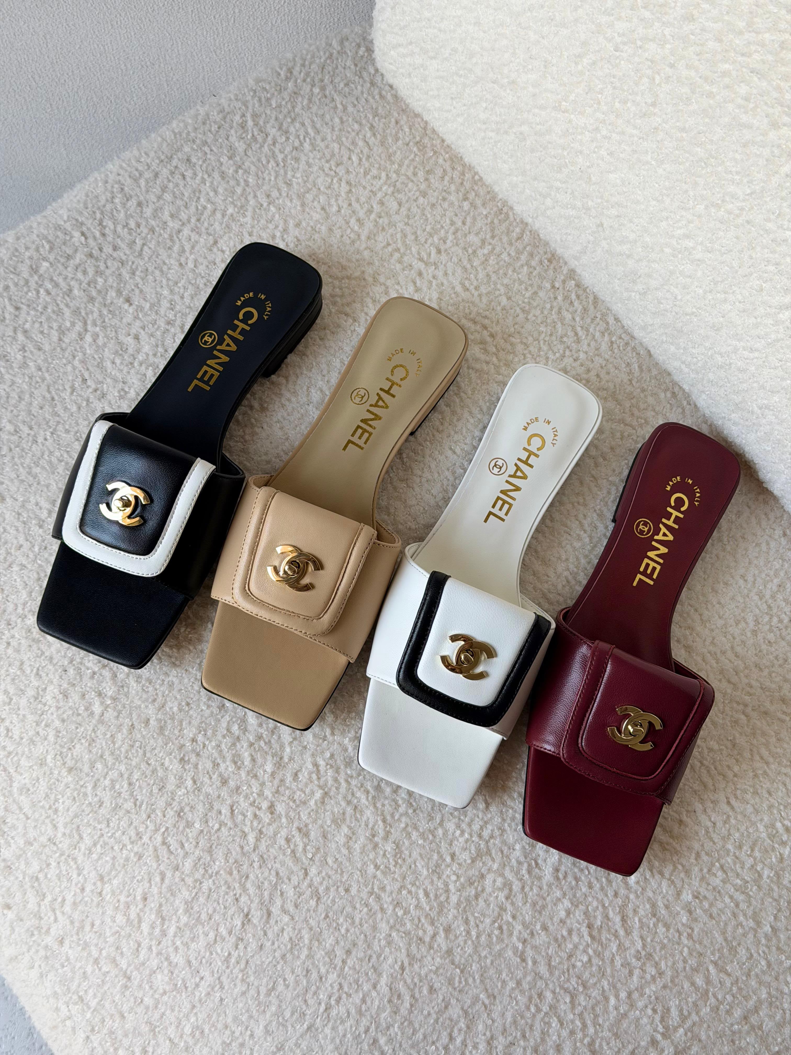 Chanel Turn-Lock Flat Slides