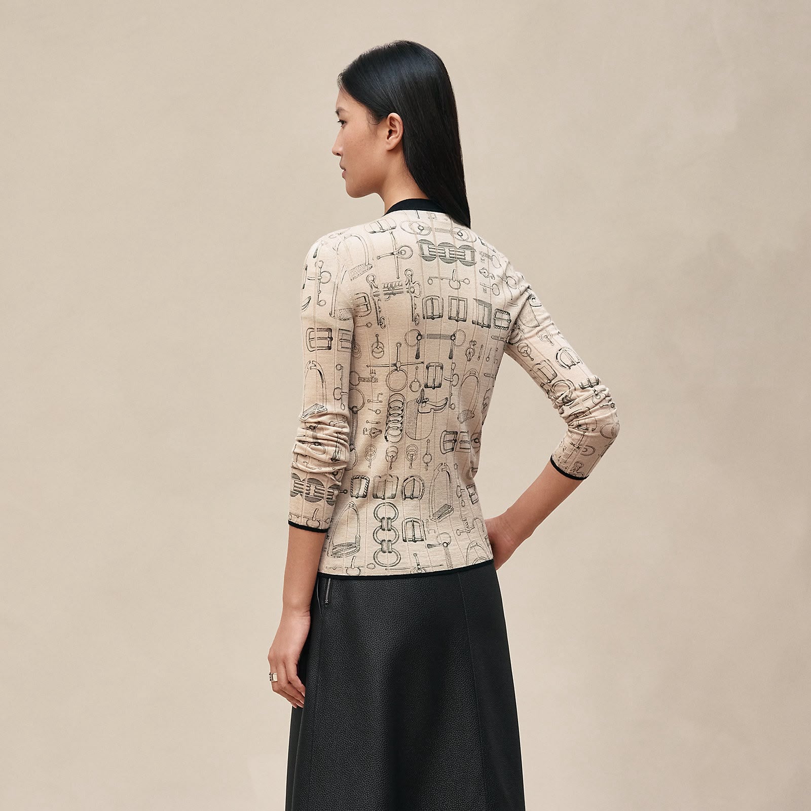 Hermes Cahier du Colporteur Buttoned Cardigan