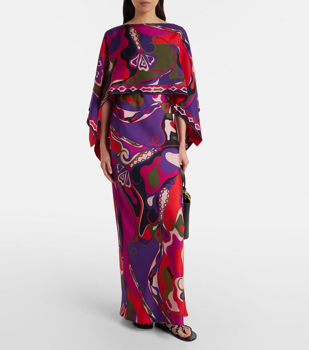 Pucci Orchidee and Soleil Print Silk Dress