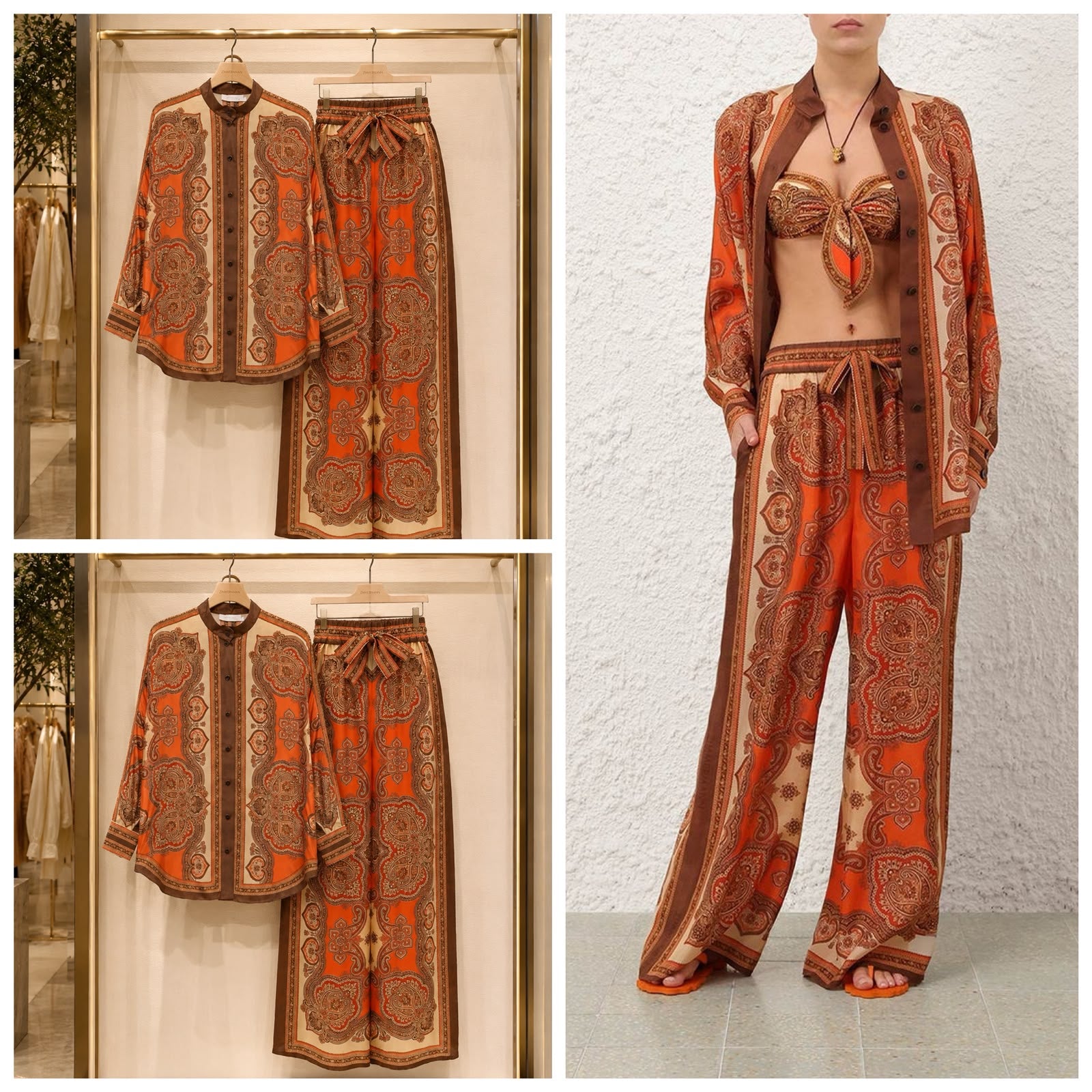 Zimmermann Mahon Set in Tangerine Paisley