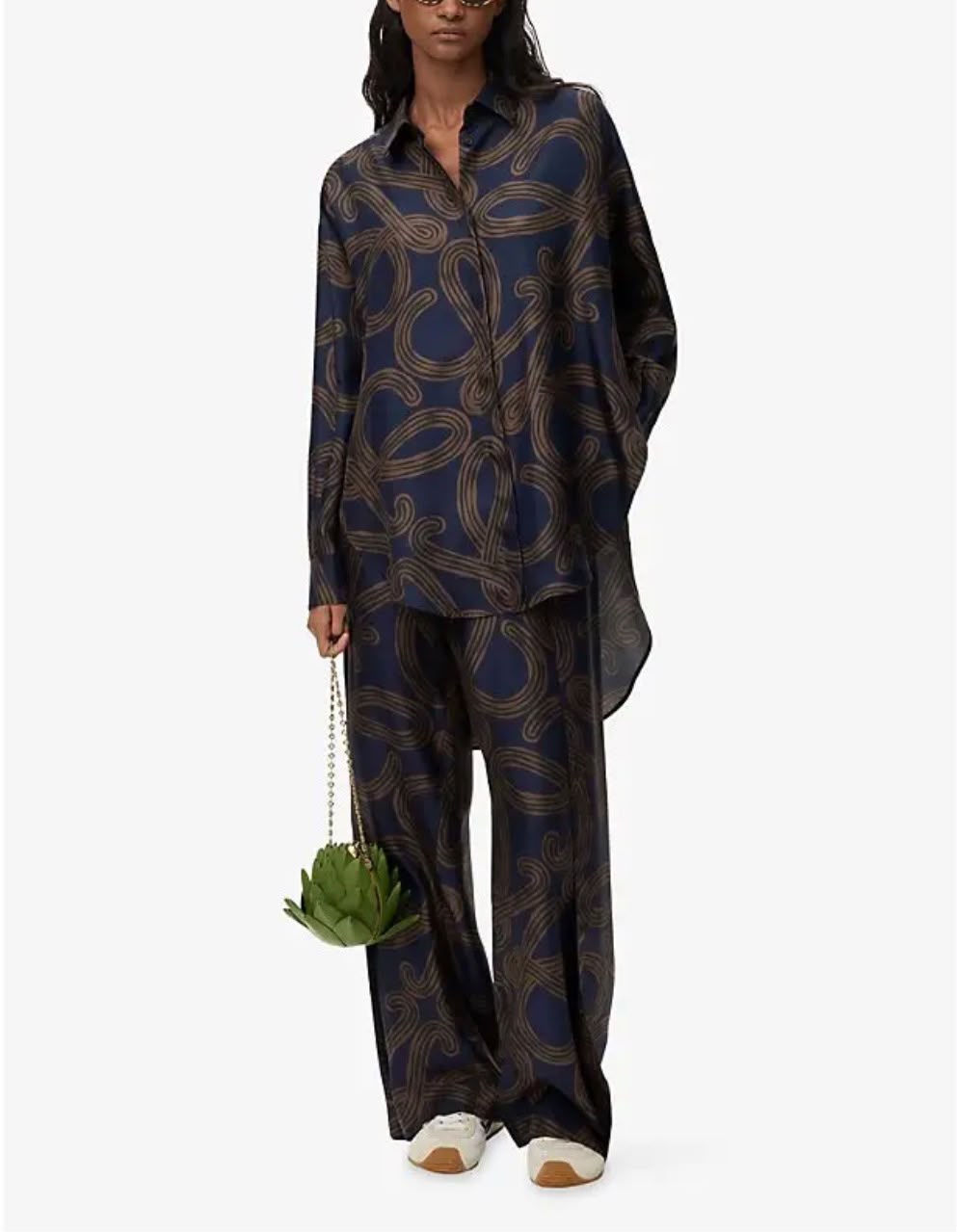 Loewe x Paula's Ibiza Anagram-Print Silk Twill Set