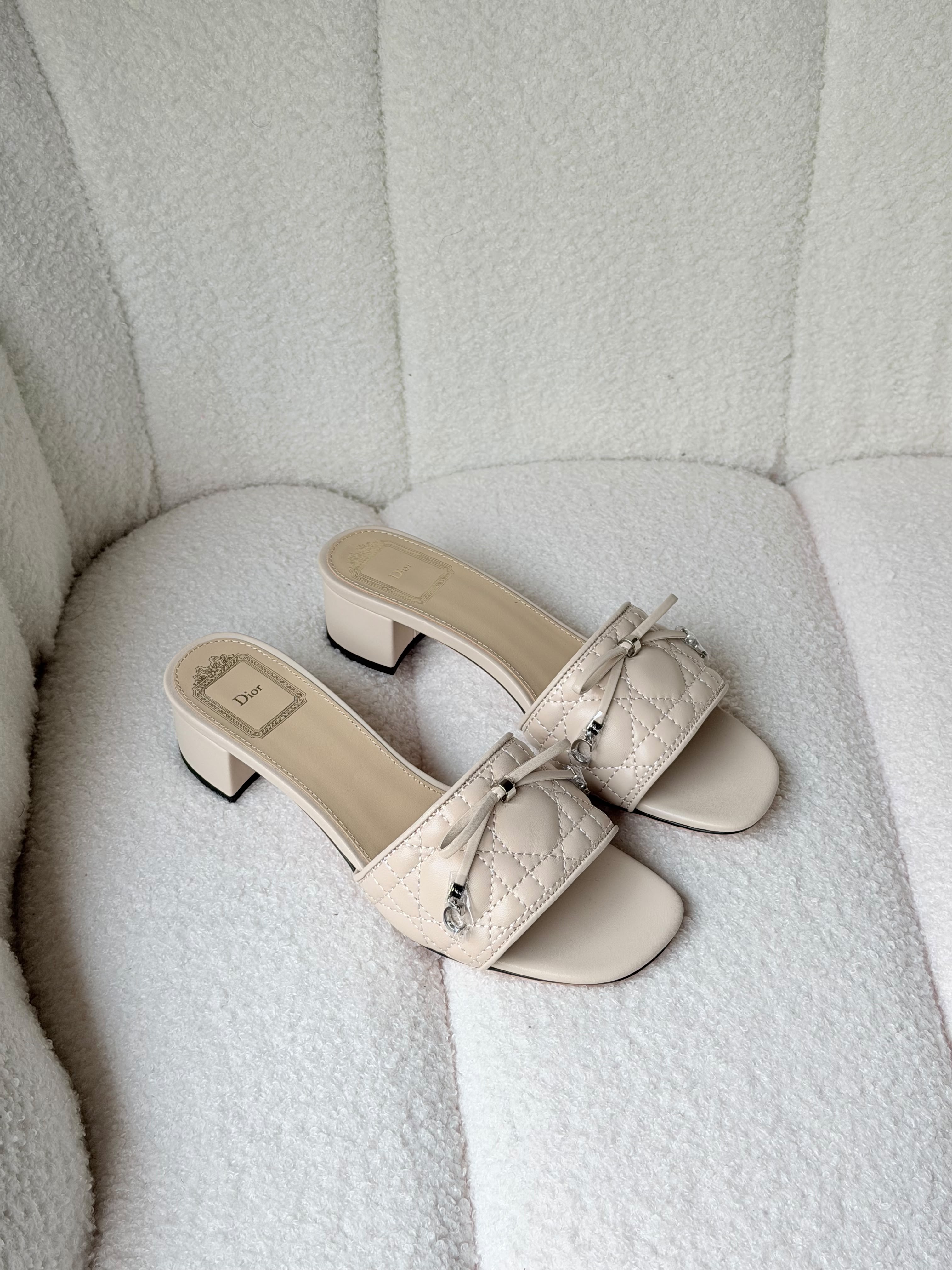 Dior Cannage Heeled Slide