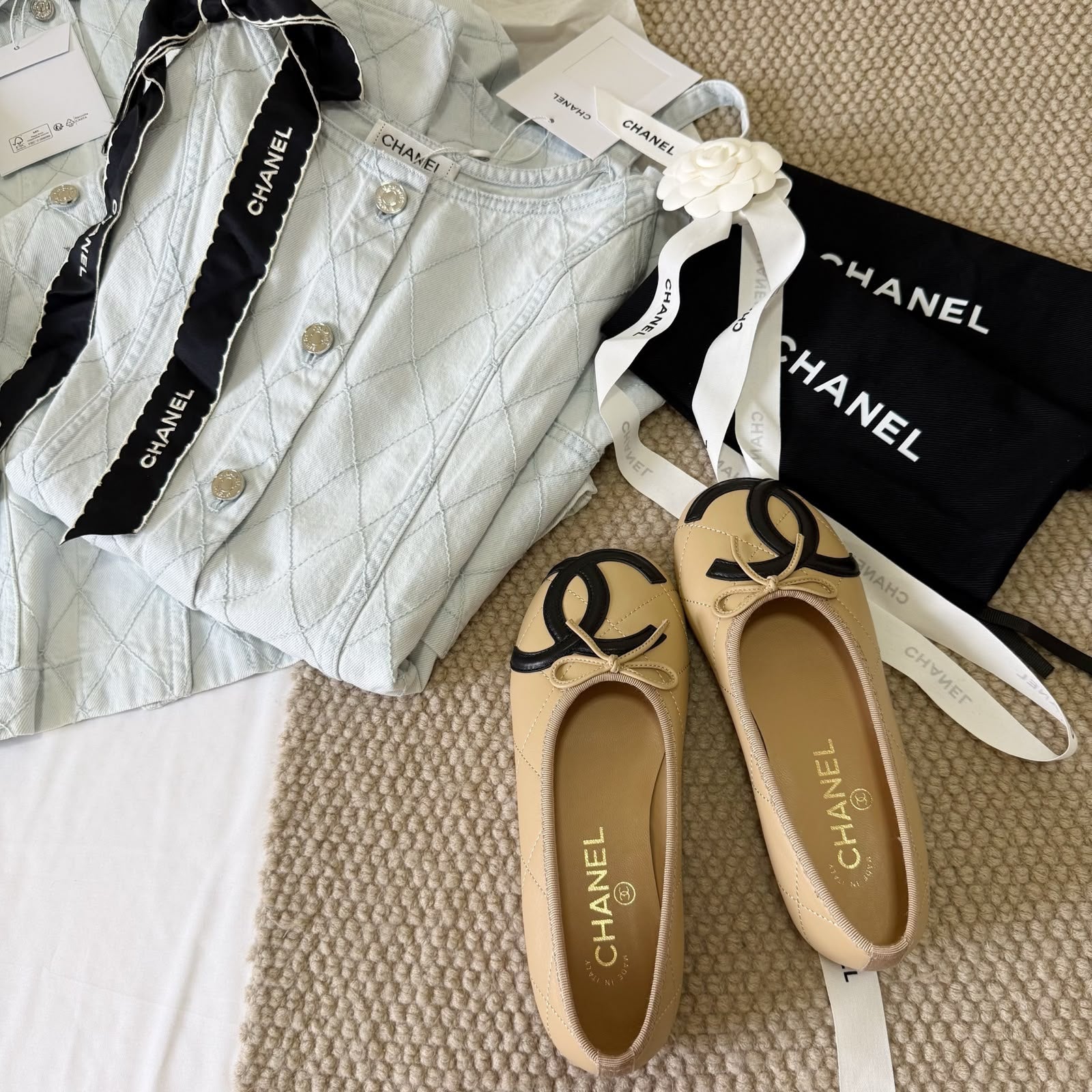 Chanel Lambskin Quilted CC Cambon Ballet