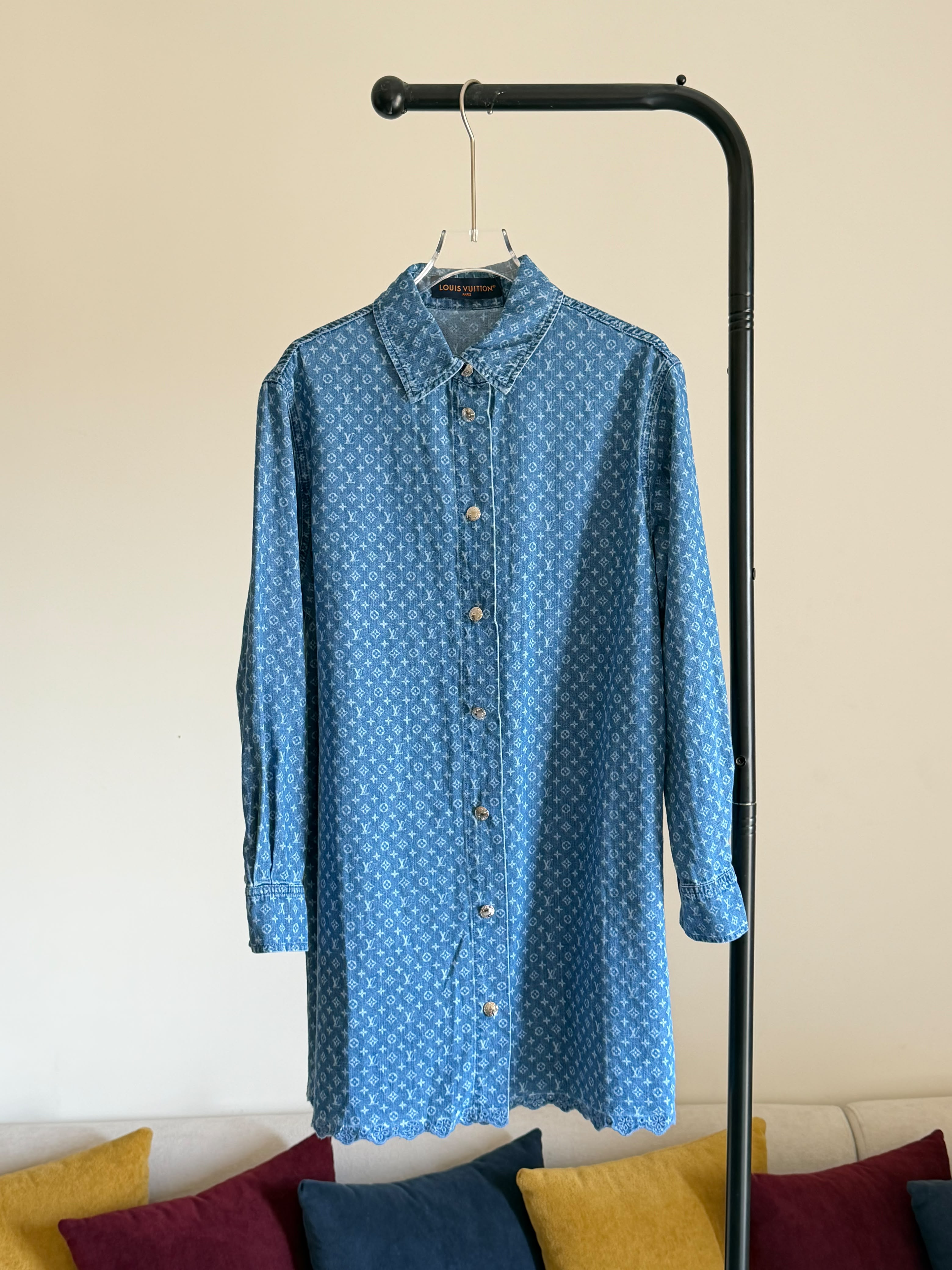 Louis Vuitton Monogram Denim Shirt Dress