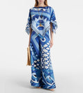Pucci Blue Vivara Silk Satin Set