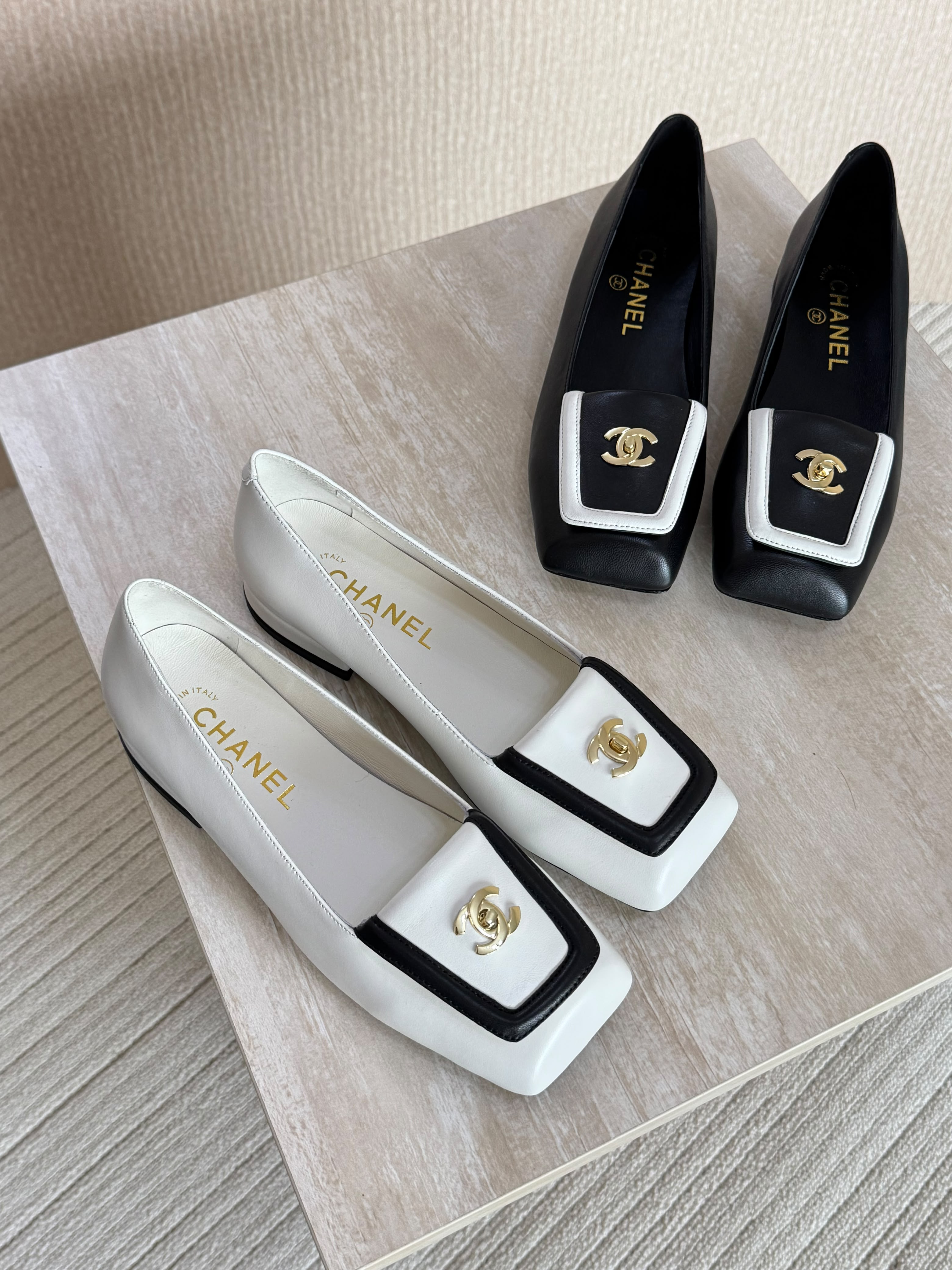 Chanel Lambskin Square-Toe