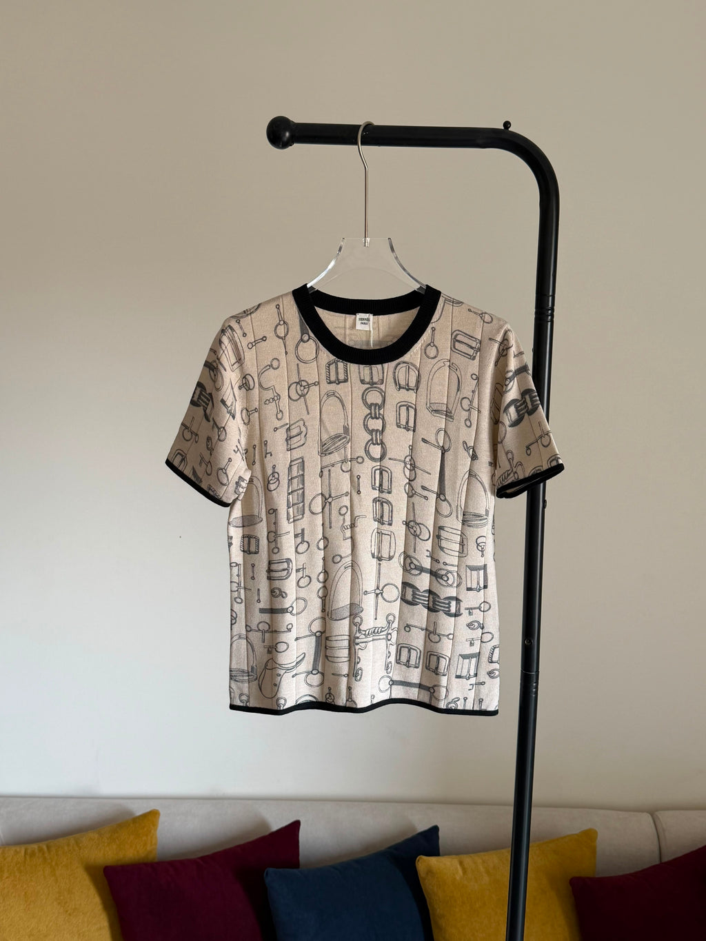 Hermes Cahier du Colporteur Short-Sleeve Sweater