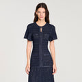 Sandro Rhinestone Knit Maxi Dress