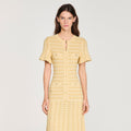 Sandro Rhinestone Knit Maxi Dress