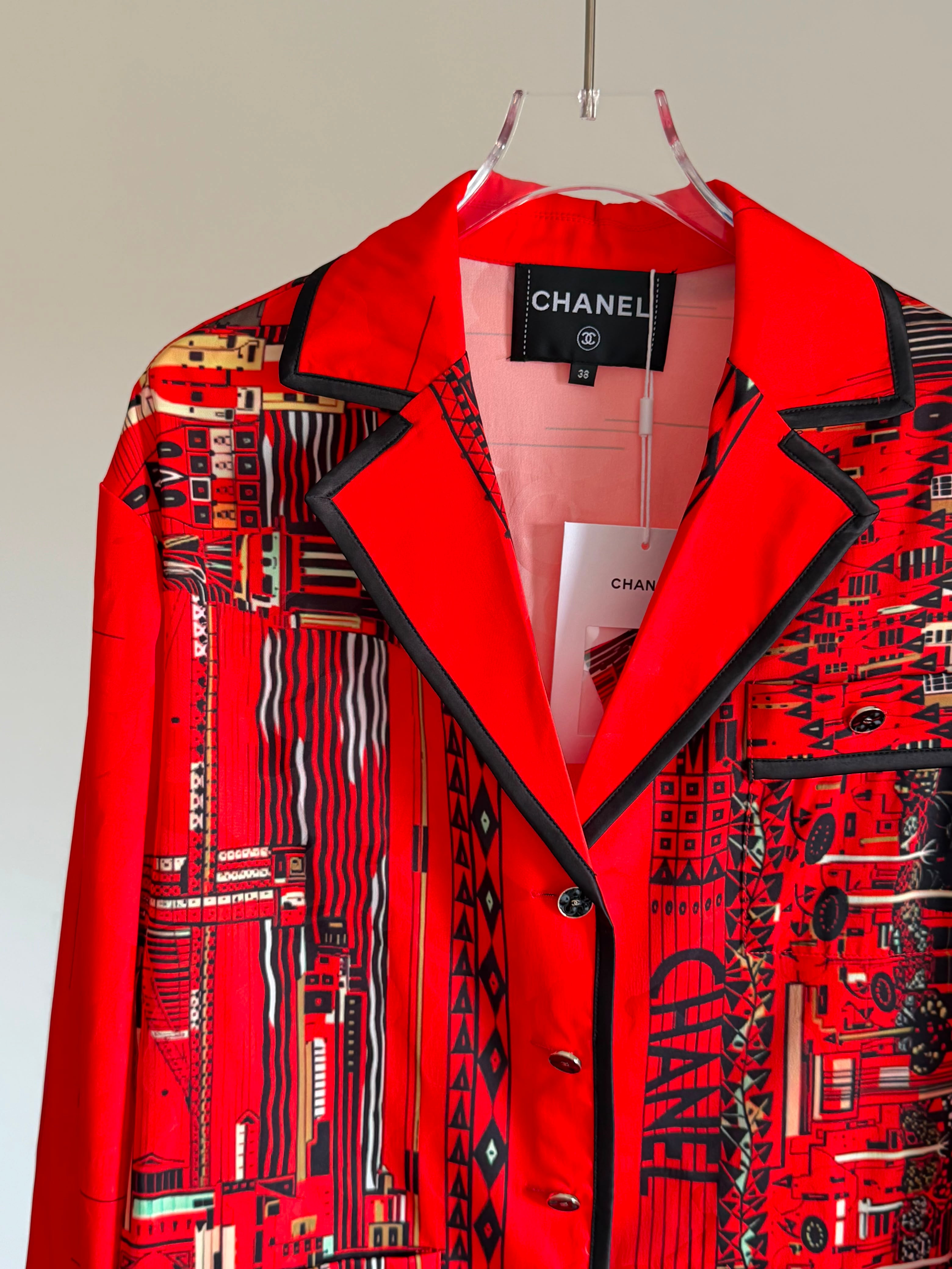Chanel New York Design Silk Shirt