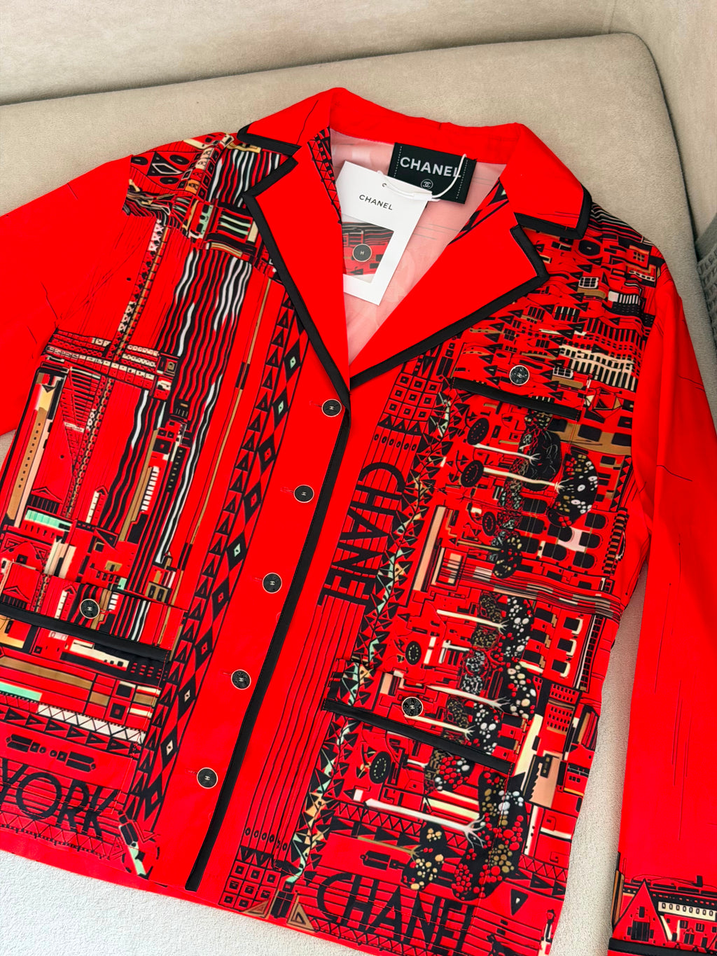 Chanel New York Design Silk Shirt