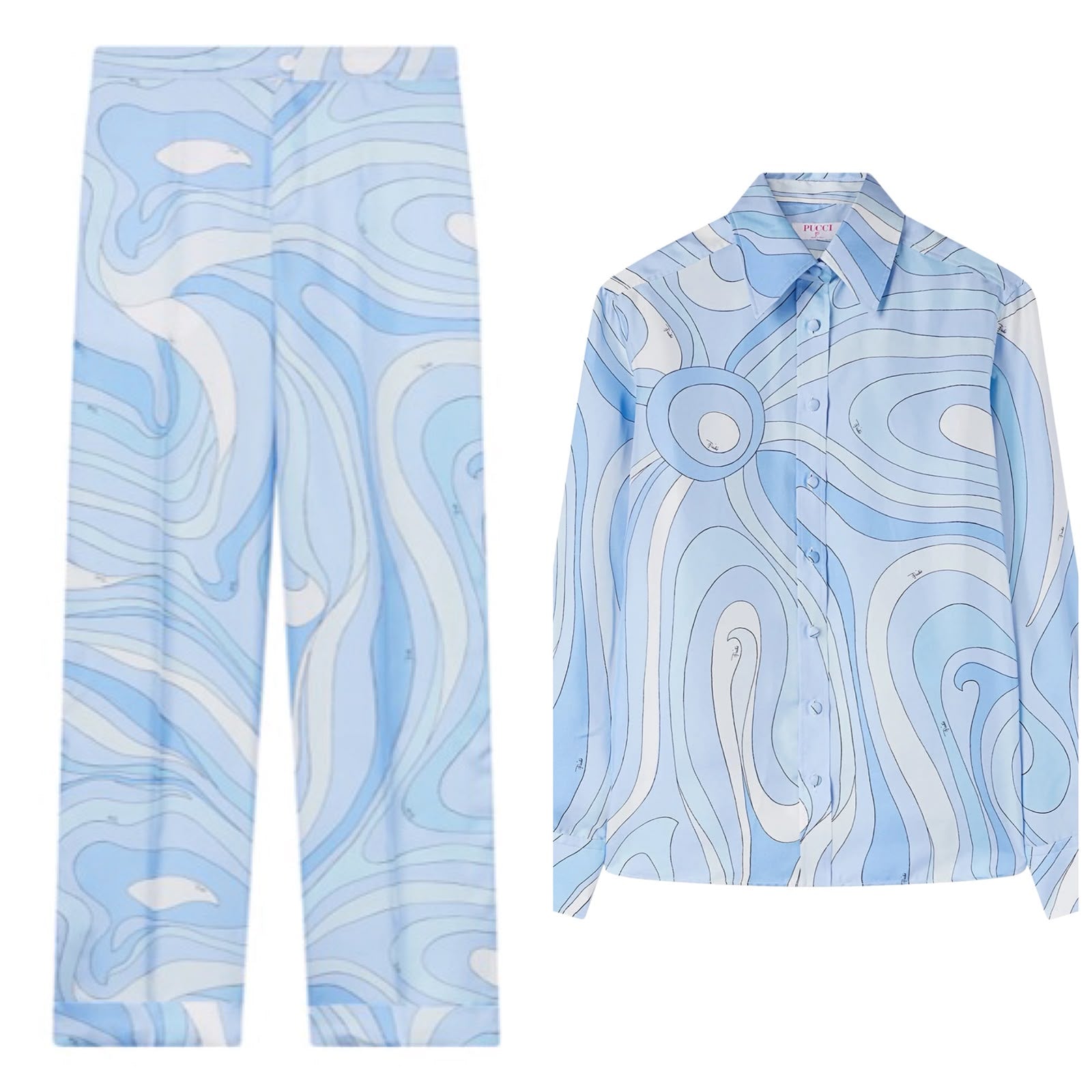 Pucci Marmo Print Shirt & Pant Set