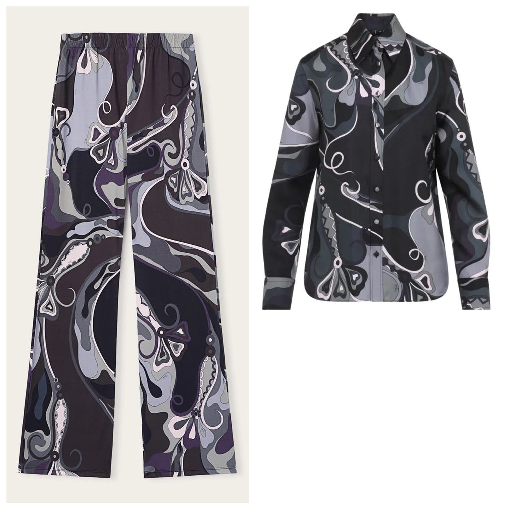 Pucci Abstract Print Shirt & Pant Set