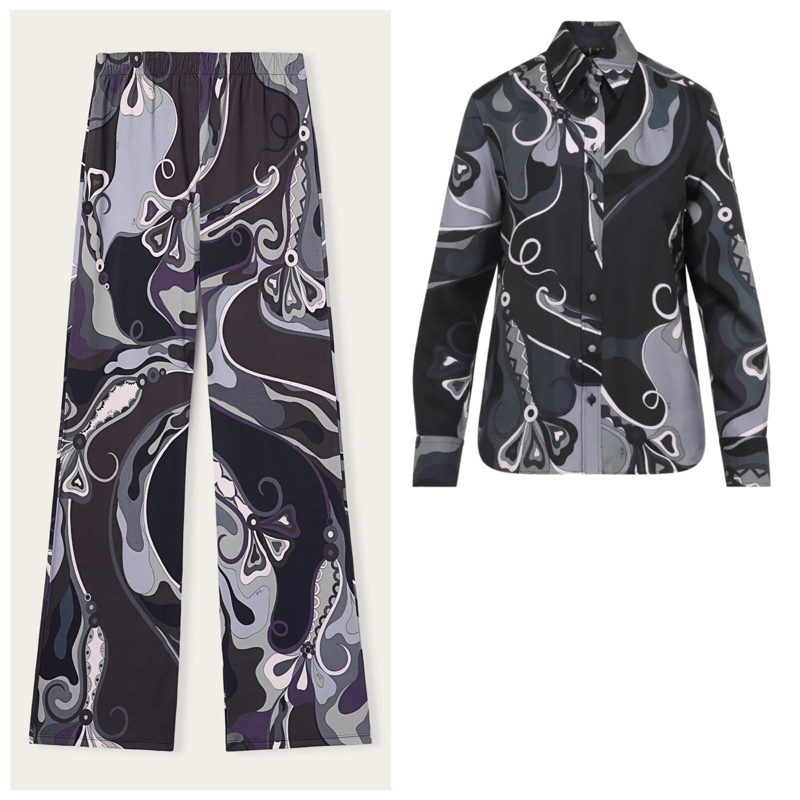 Pucci Abstract Print Shirt & Pant Set