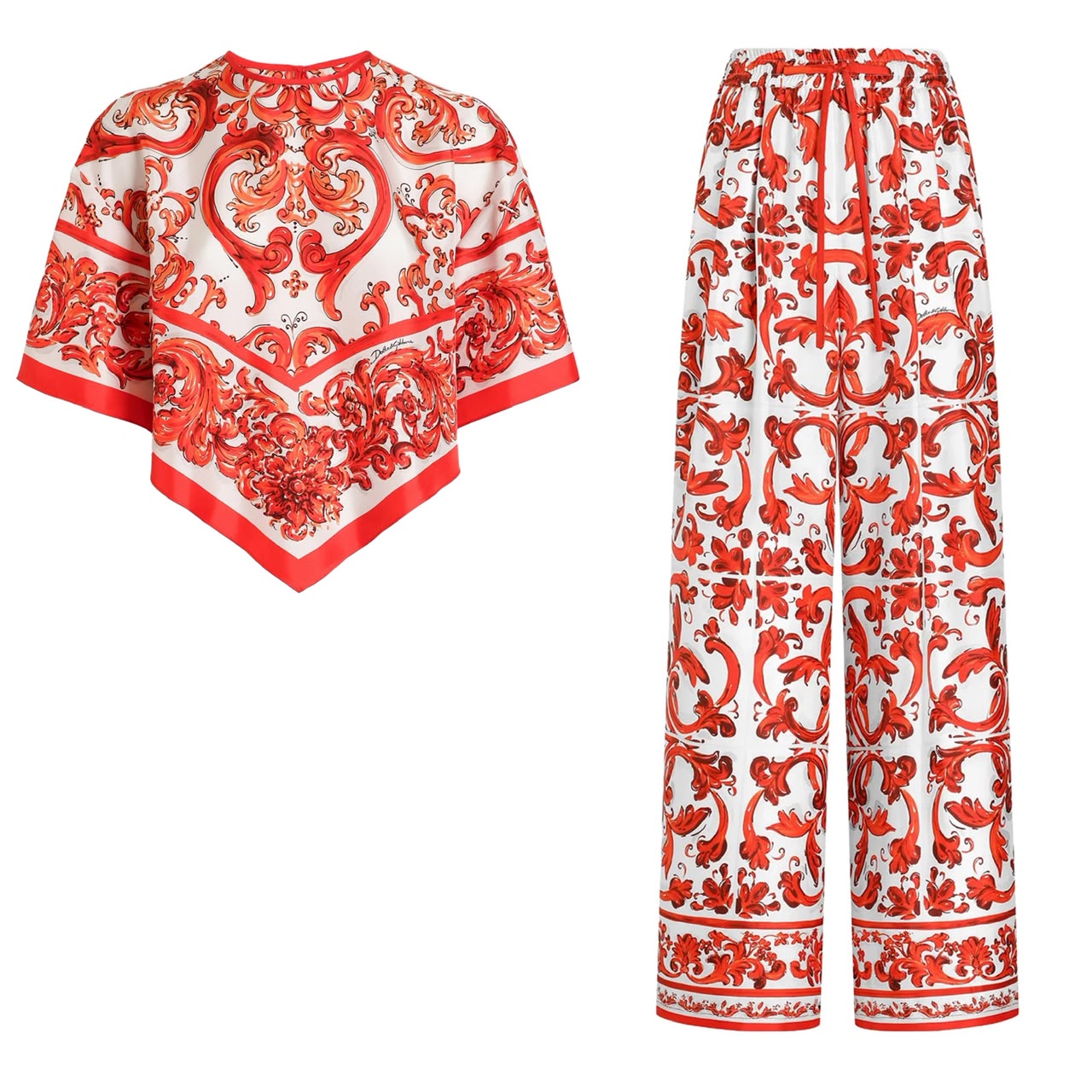 Dolce & Gabbana Majolica Print in Silk Set