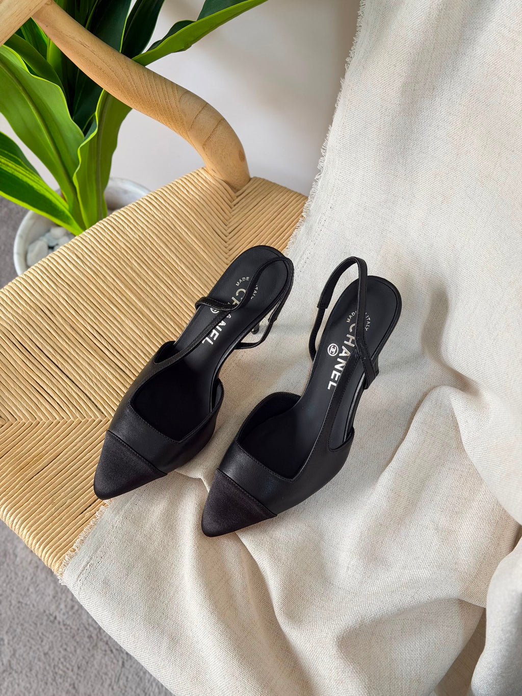 Chanel Slingbacks in Goatskin and Mixed Fibers