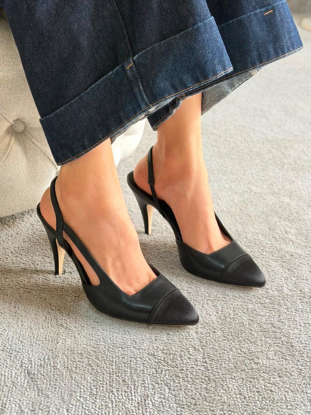 Chanel Slingbacks in Goatskin and Mixed Fibers