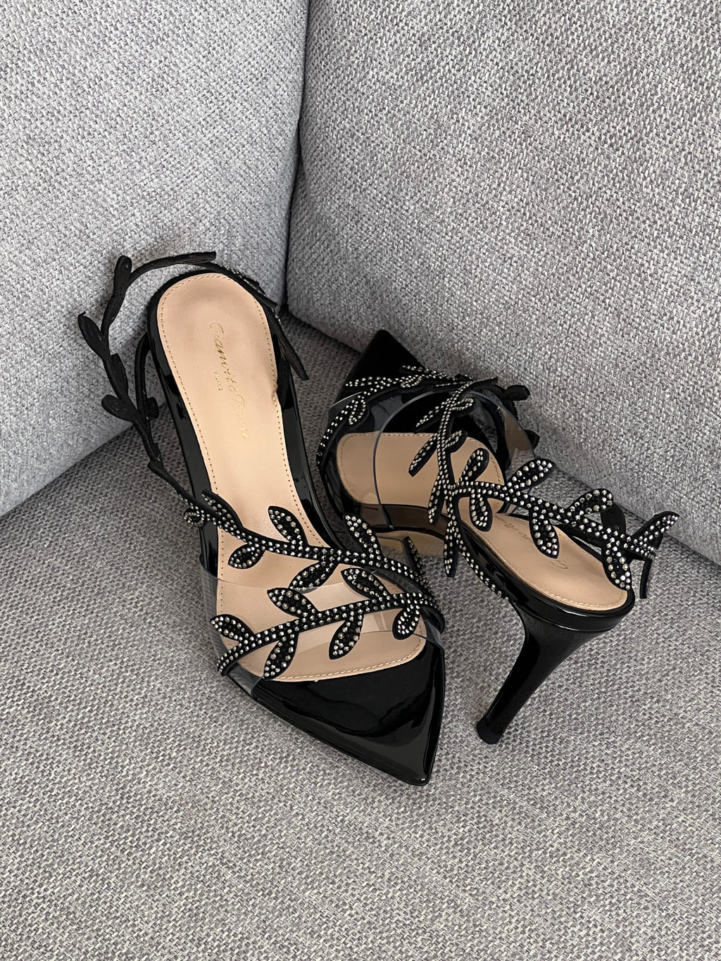 Gianvito Rossi Flavia Sandals in Plexi & Metallic Leather