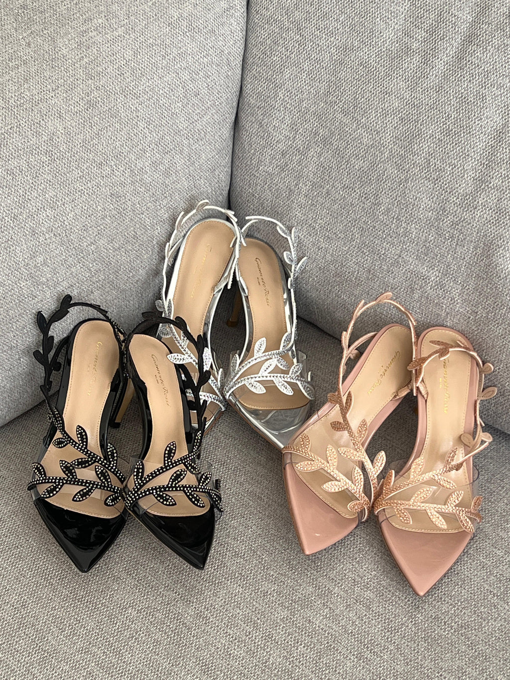 Gianvito Rossi Flavia Sandals in Plexi & Metallic Leather
