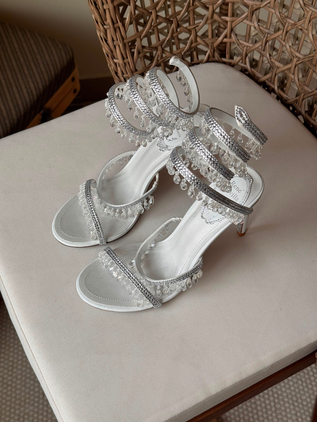 Rene Caovilla Chandelier Burgundy Sandals