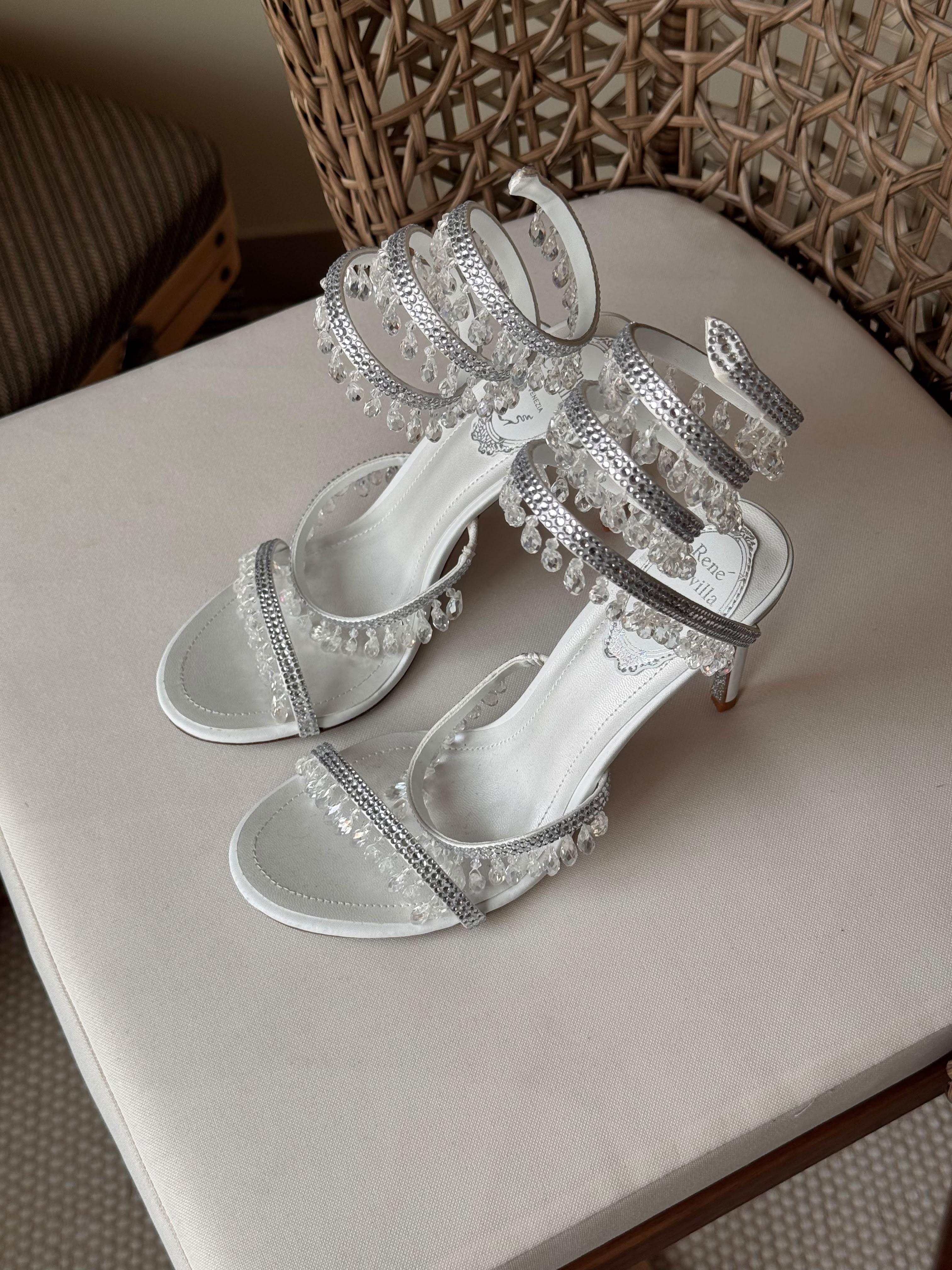 Rene Caovilla Chandelier Burgundy Sandals