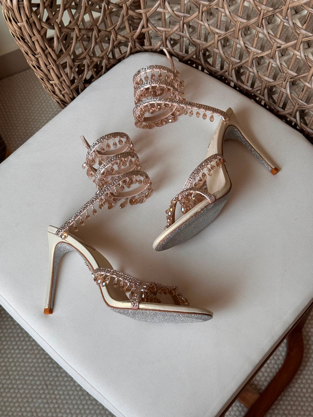 Rene Caovilla Chandelier Burgundy Sandals