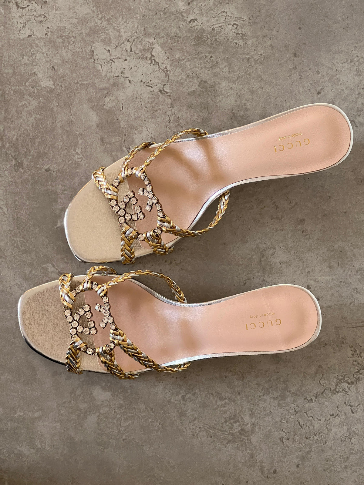 Gucci Crystal Interlocking G Sandal
