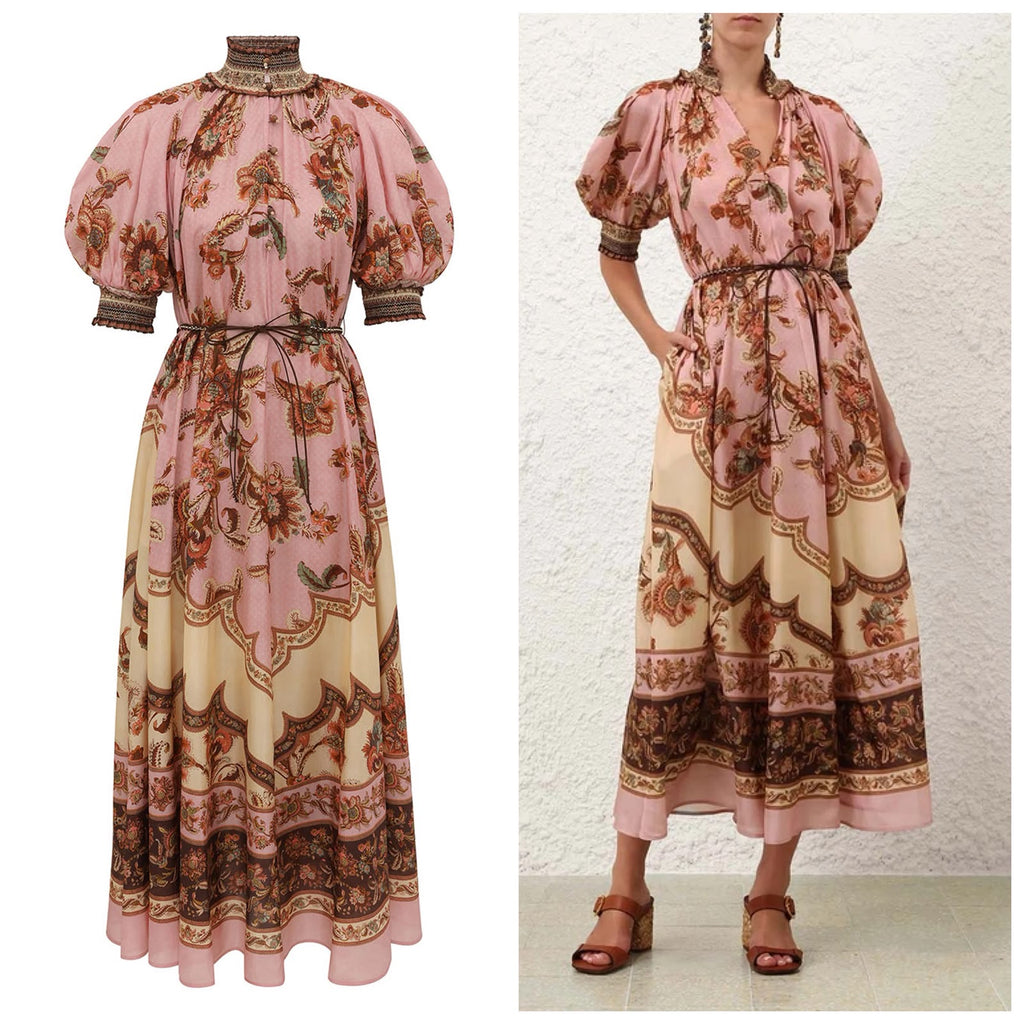 Zimmermann Aster Billow Silk Maxi Dress
