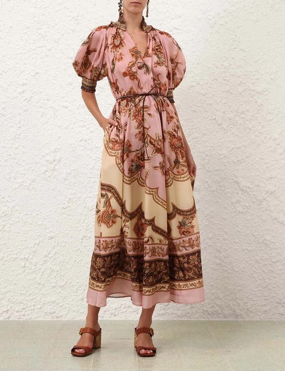 Zimmermann Aster Billow Silk Maxi Dress